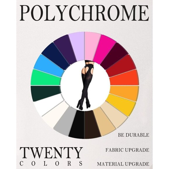 Suspender Tights for Women Plus Size Garter - Black&white Two Pirs - Picture 4 of 5